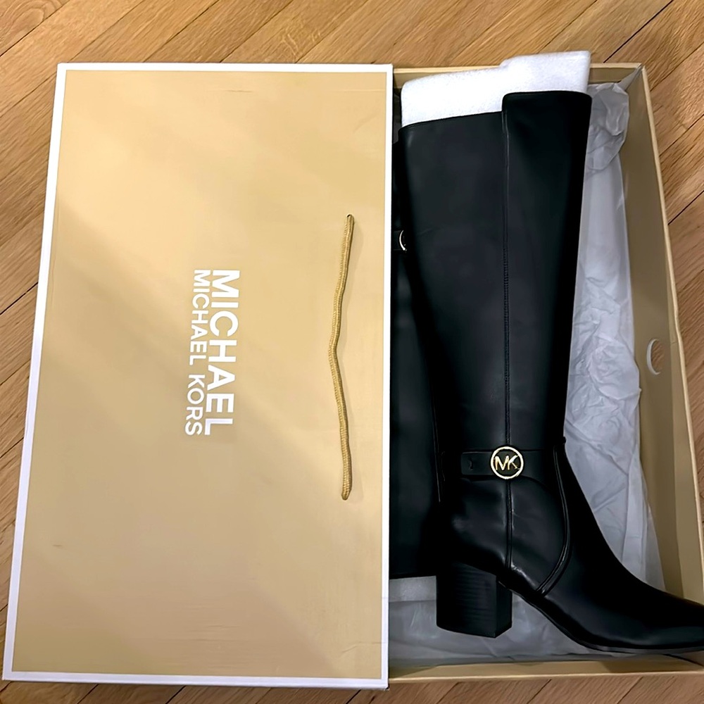 Michael Kors Carmen Leather Riding Boot Size 6.5 - Picture 2 of 5